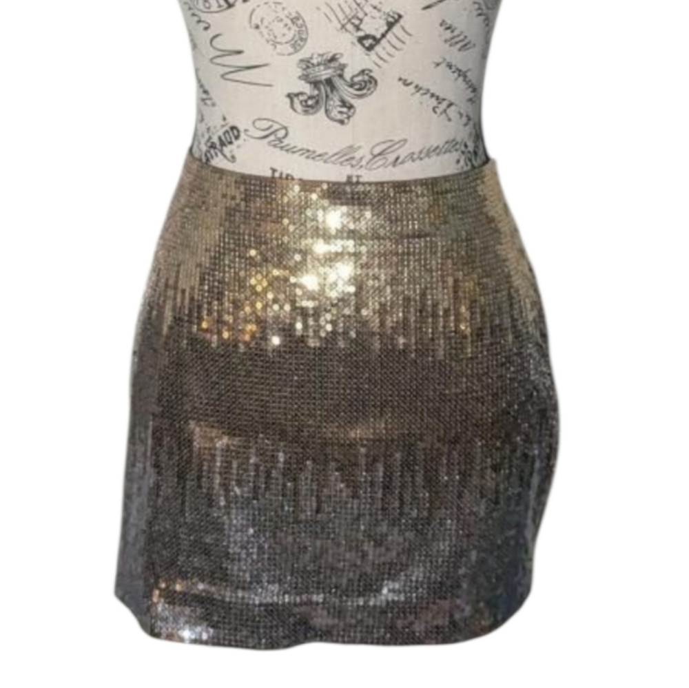 2b Bebe Ombre Sequin Mini Skirt, Size Small